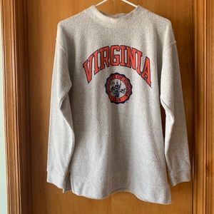 Womens University of Virginia Cavaliers Sweatshirt Comfy Terry L/S Crew Med